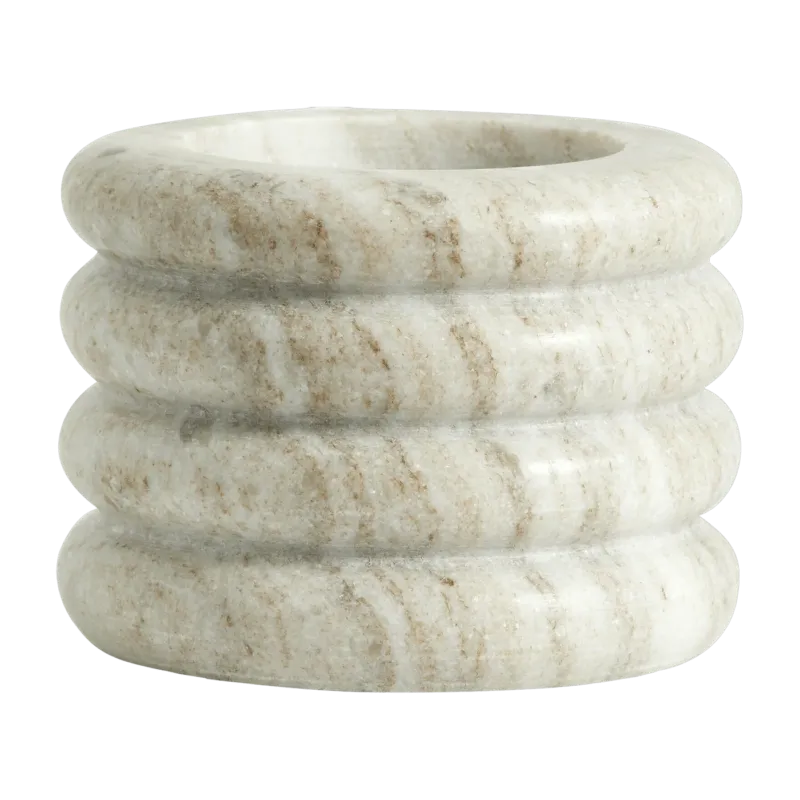 Bougeoir en marbre beige de diamètre 11 cm Otok - Nordal - The Cool Republic