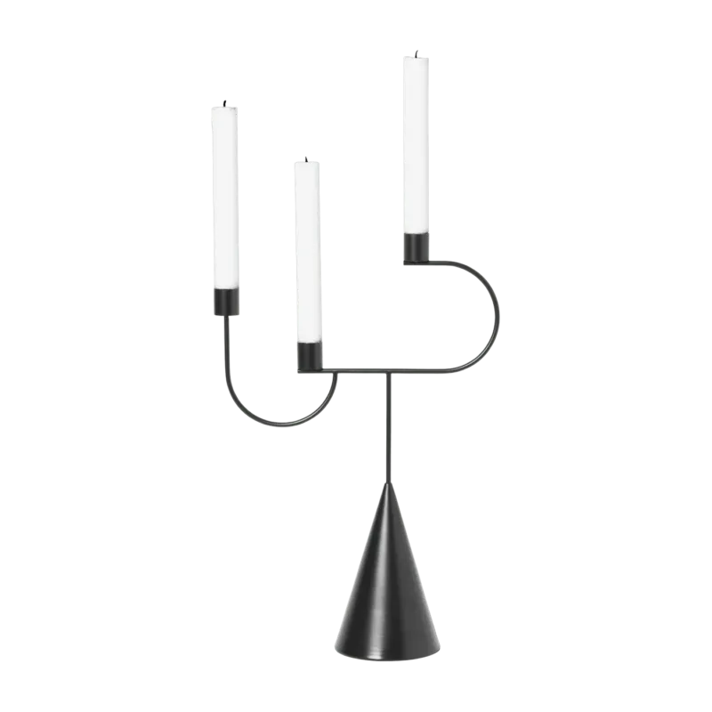 Bougeoir en métal noir Avant - Ferm Living - The Cool Republic