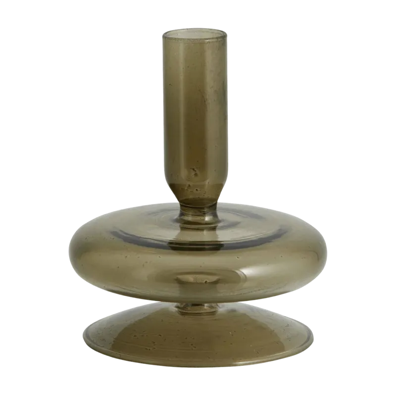 Bougeoir en verre fumé 12cm Eriska - Nordal - The Cool Republic