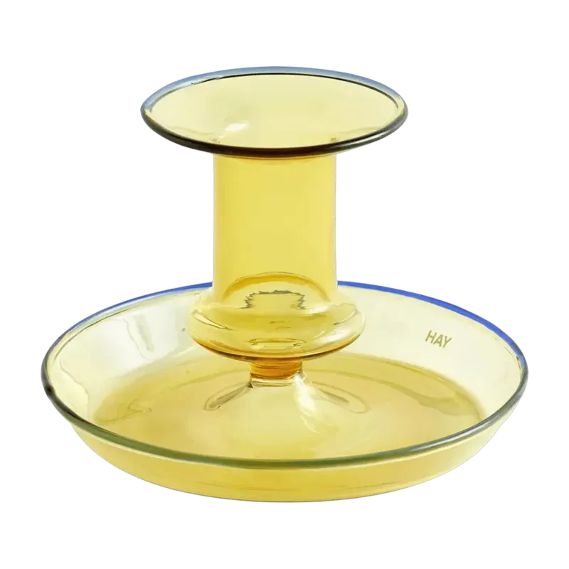 Bougeoir en verre jaune Flare - HAY - The Cool Republic