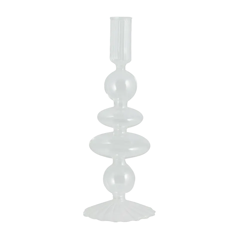 Bougeoir en verre transparent 23cm Eriska - Nordal - The Cool Republic