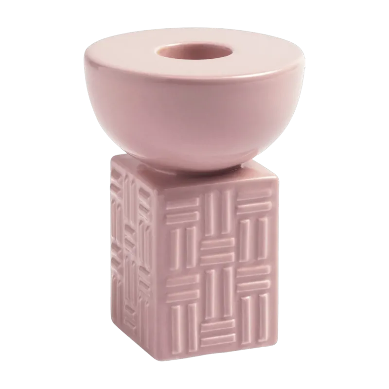Bougeoir rose en dolomite pile - &Klevering - The Cool Republic