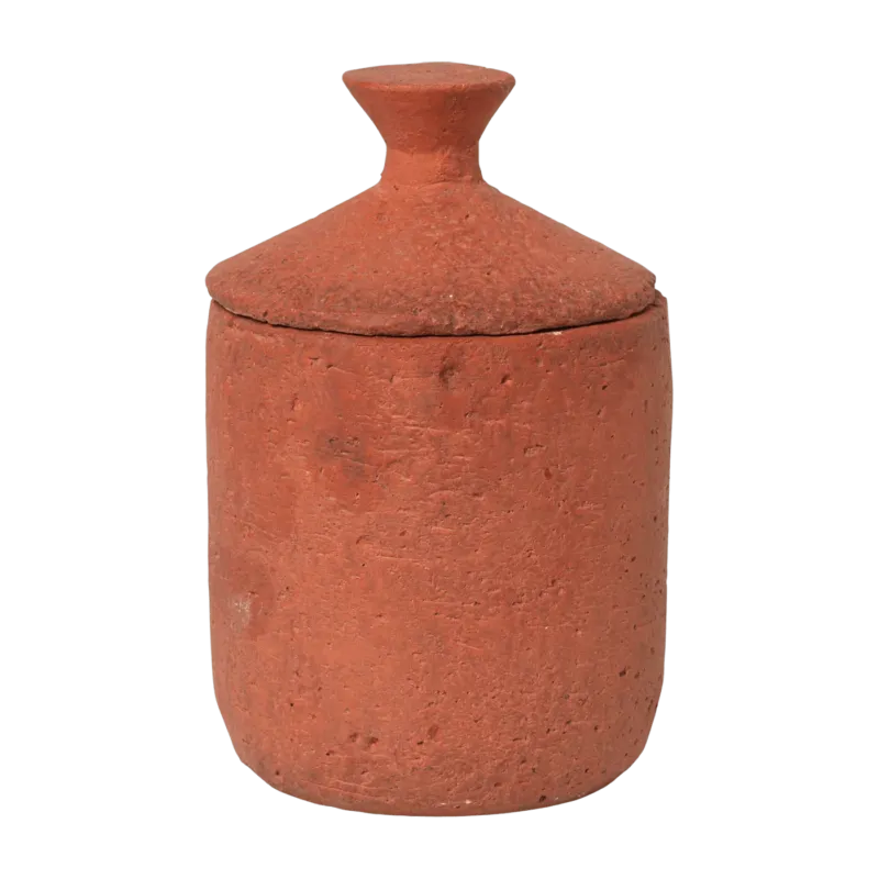 Bougie parfumée en terre cuite Sienne rouge 8 x 13 cm Ura - Ferm Living - The Cool Republic