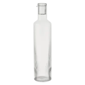Bouteille d'huile en verre soufflé recyclé transparent Ripple - Ferm Living - The Cool Republic
