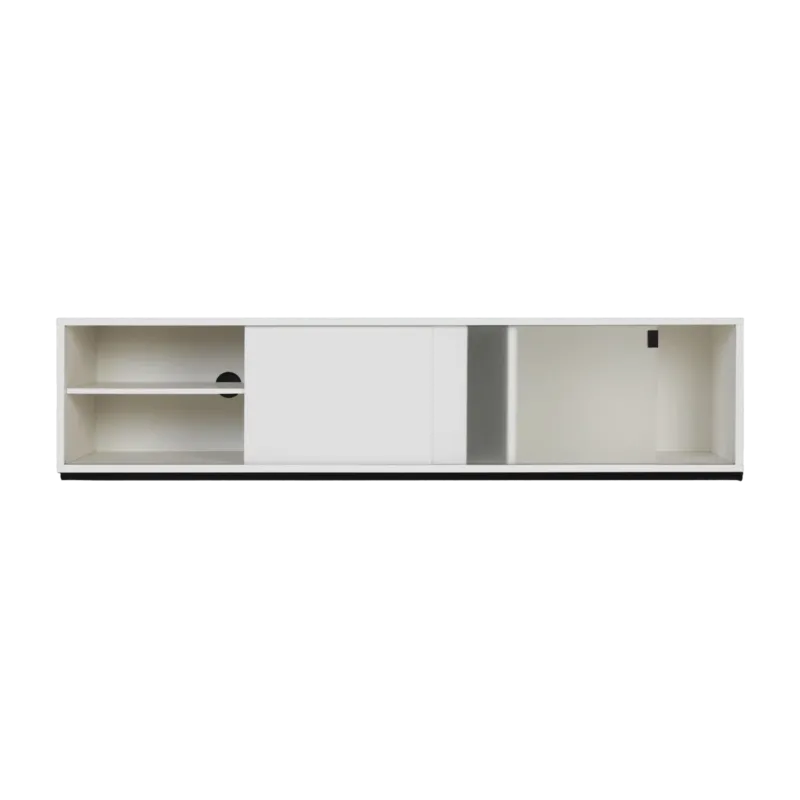 Buffet en mdf et acier gris Met Media - noo.ma - The Cool Republic