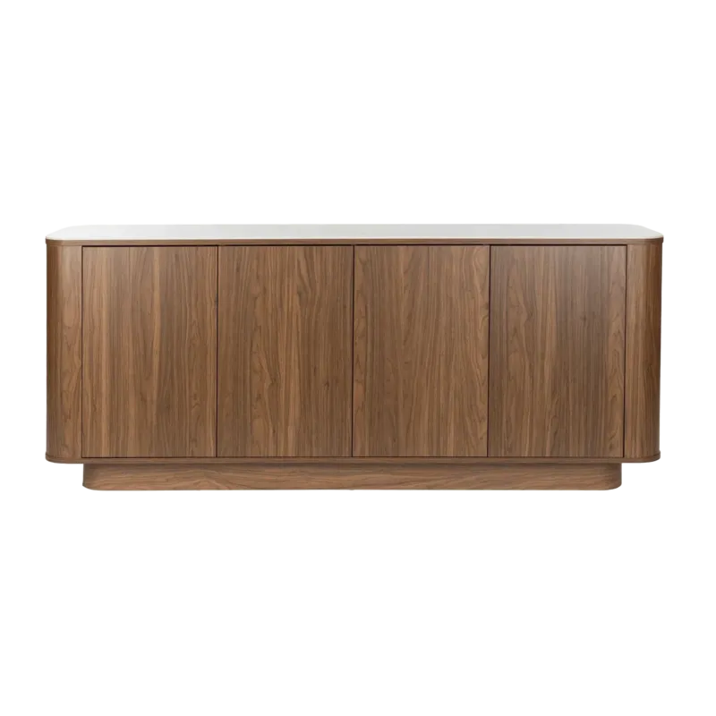 Buffet haut en bois de noyer 180x40x75cm Oréa - The Cool Republic - The Cool Republic