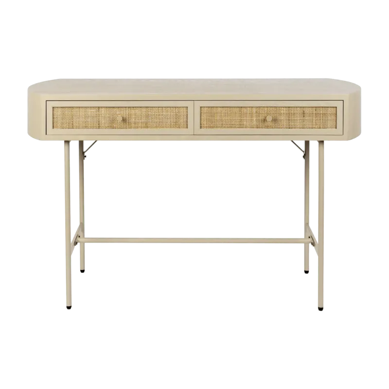 Bureau en bois et métal beige 40x120x76cm Sora - The Cool Republic - The Cool Republic