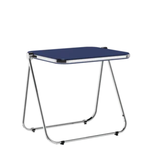 Bureau pliable en acier bleu opaque mat et chrome 83 x 65 x 73 cm Platone - Anonima Castelli - The Cool Republic