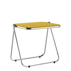 Bureau pliable en acier jaune opaque mat et chrome 83 x 65 x 73 cm Platone - Anonima Castelli - The Cool Republic