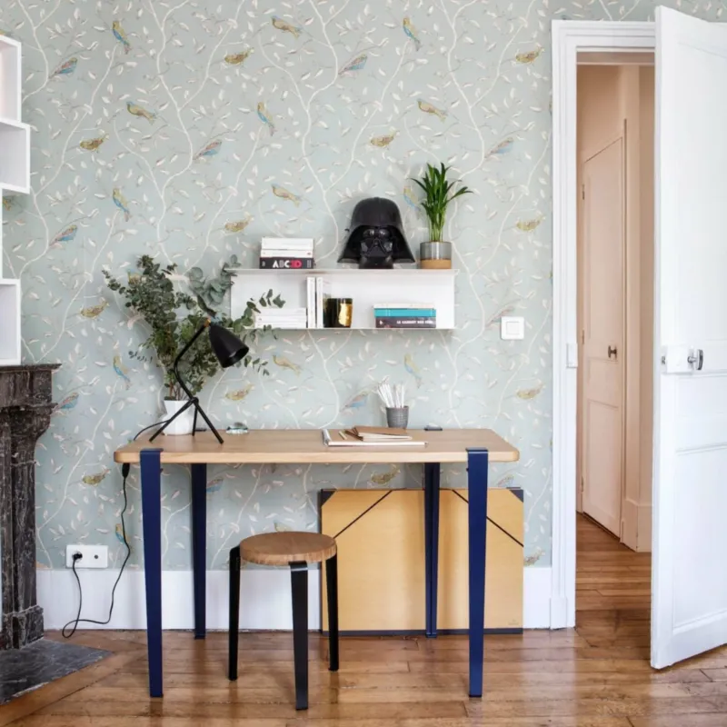 Bureau rectangulaire M Noma pieds gris eucalyptus 75 cm - TIPTOE - The Cool Republic