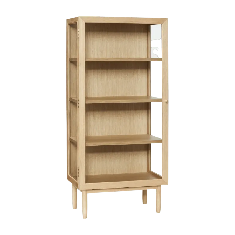Cabinet en bois de chêne naturel et verre Kaiser - Hübsch - The Cool Republic