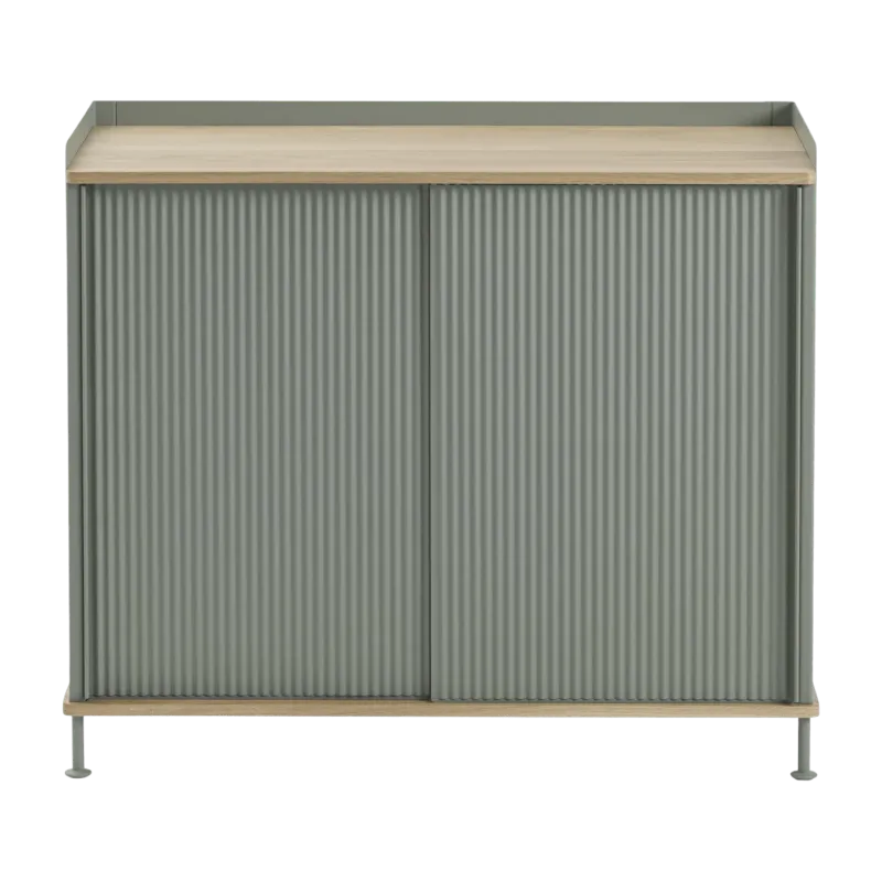 Cabinet vert gris et chêne 94 cm Enfold - Muuto - The Cool Republic