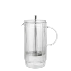 Cafetière à piston en verre soufflé recyclé transparent Ripple - Ferm Living - The Cool Republic