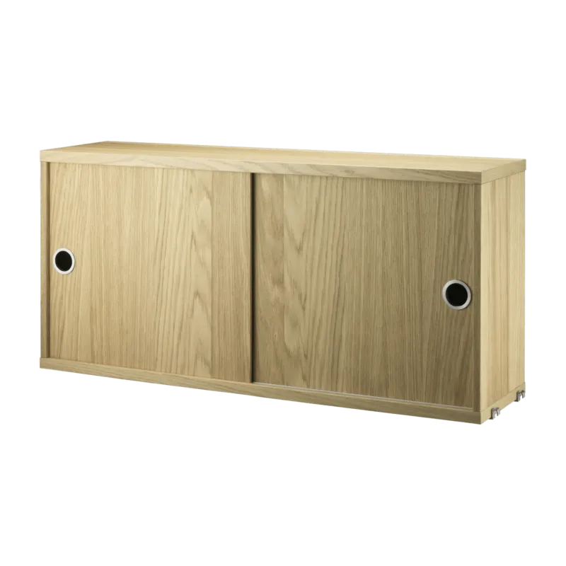 Caisson 2 portes coulissantes en chêne 78 x 20 x 37 cm - String furniture - The Cool Republic