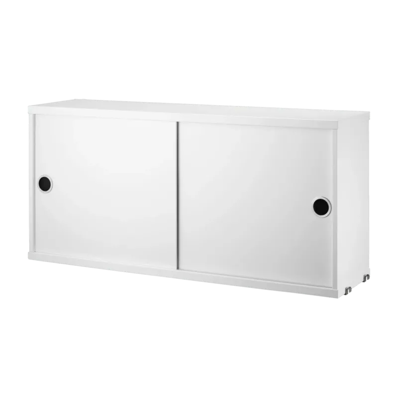 Caisson 2 portes coulissantes en MDF blanc 78 x 20 x 37 cm - String furniture - The Cool Republic