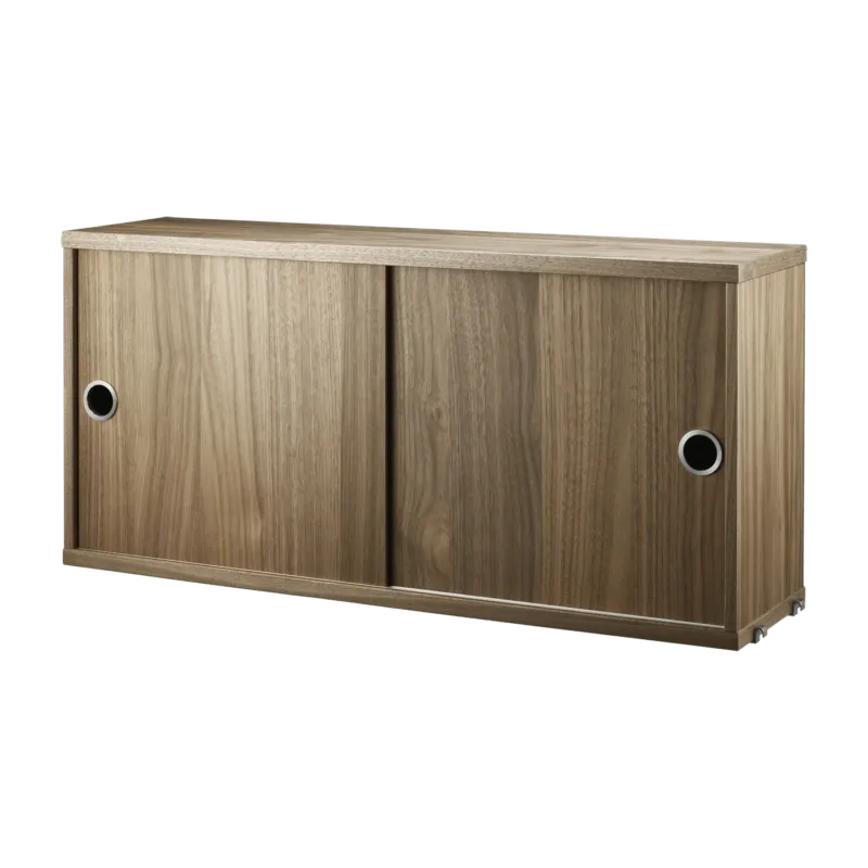 Caisson 2 portes coulissantes en noyer 78 x 20 x 37 cm - String furniture - The Cool Republic