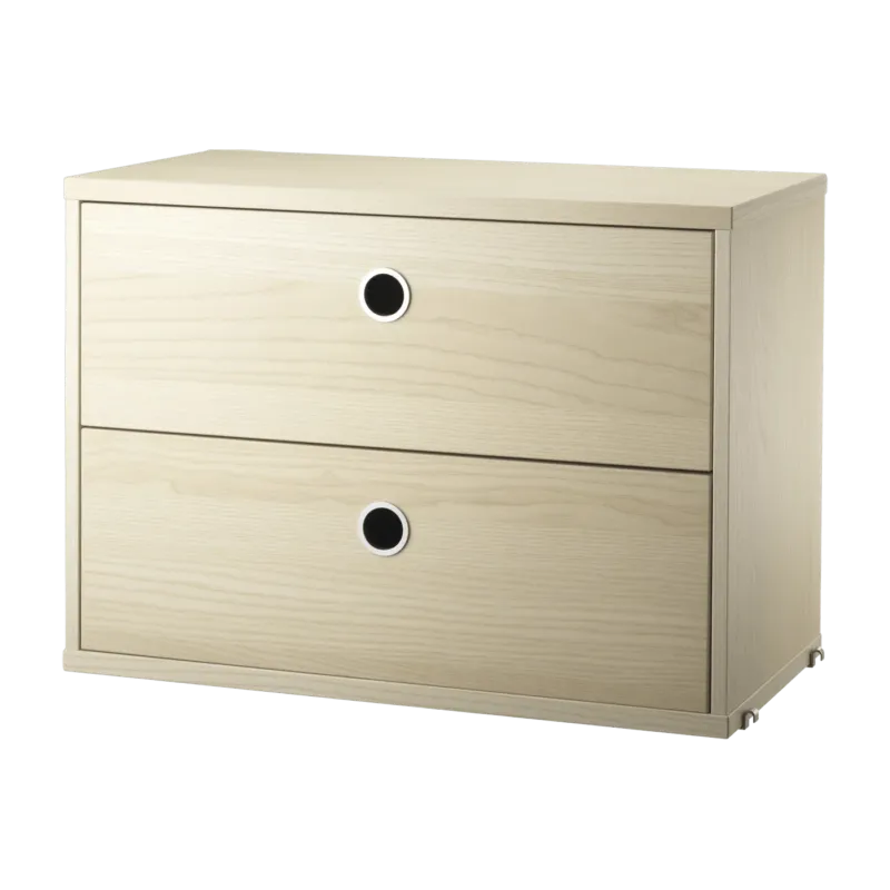 Caisson 2 tiroirs en frêne l58 cm - String furniture - The Cool Republic