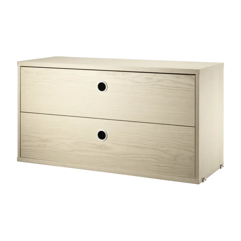 Caisson 2 tiroirs en frêne l78 cm - String furniture - The Cool Republic