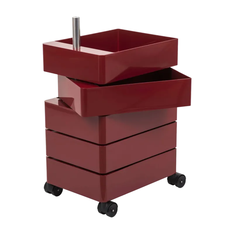 Caisson sur roulettes 5 tiroirs bordeaux 360° Container - Magis - The Cool Republic