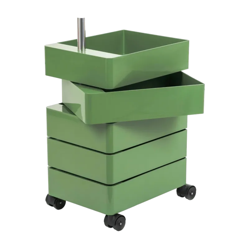 Caisson sur roulettes 5 tiroirs vert 360° Container - Magis - The Cool Republic