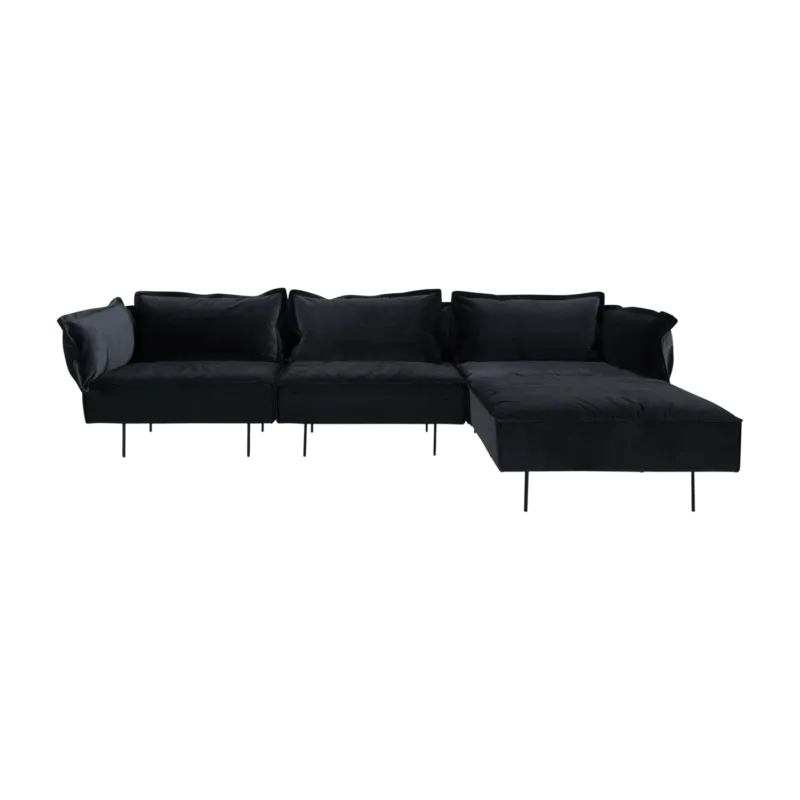 Canapé 3 places d'angle anthracite Velvet - HANDVÄRK - The Cool Republic