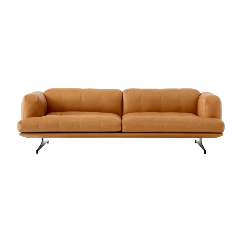 Canapé 3 places en cuir cognac Inland AV22 - &tradition - The Cool Republic