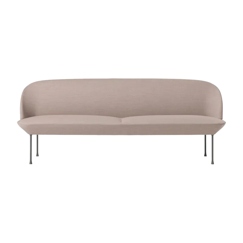 Canapé 3 places rose pieds gris clair Oslo - Muuto - The Cool Republic