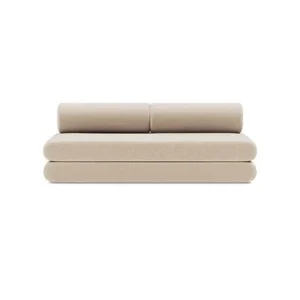 Canapé convertible avec deux coussins ronds en polyester recyclé beige 200x90x65cm Circlus - Inovation Living - The Cool Republic