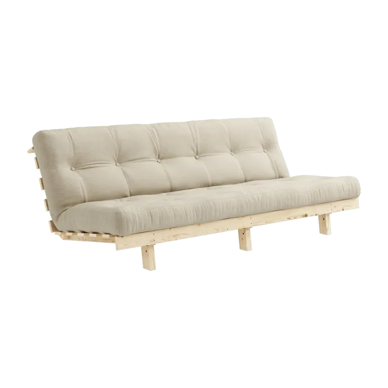 Canapé convertible en bois de pin et matelas beige 100x190cm Lean - Karup Design - The Cool Republic