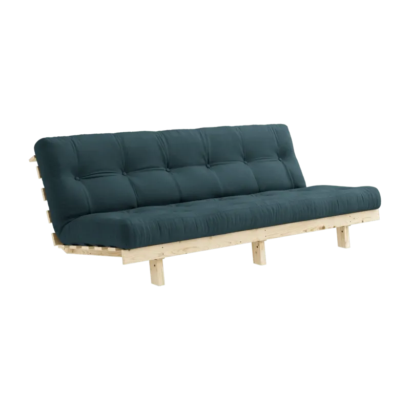 Canapé convertible en bois de pin et matelas bleu pétrole 100x190cm Lean - Karup Design - The Cool Republic
