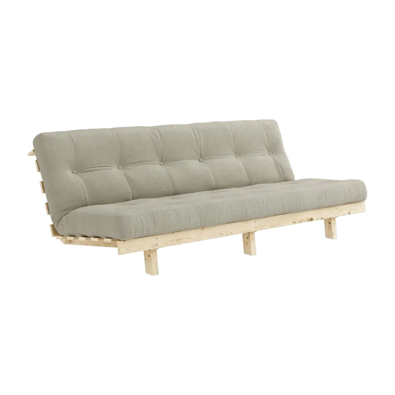 Canapé convertible en bois de pin et matelas lin 100x190cm Lean - Karup Design - The Cool Republic