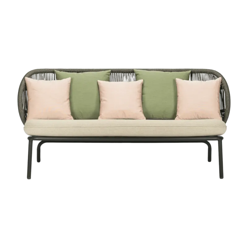 Canapé d'extérieur Amande avec set de coussins vert et blush Kodo - Vincent Sheppard - The Cool Republic