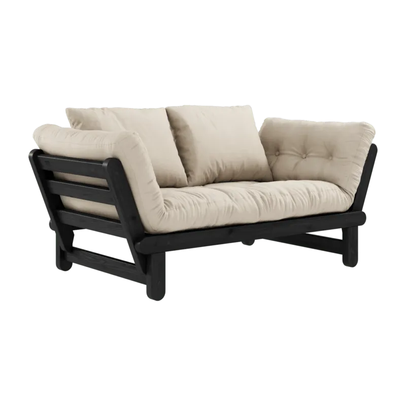 Canapé en bois noir convertible 2 places beige Beat - Karup Design - The Cool Republic