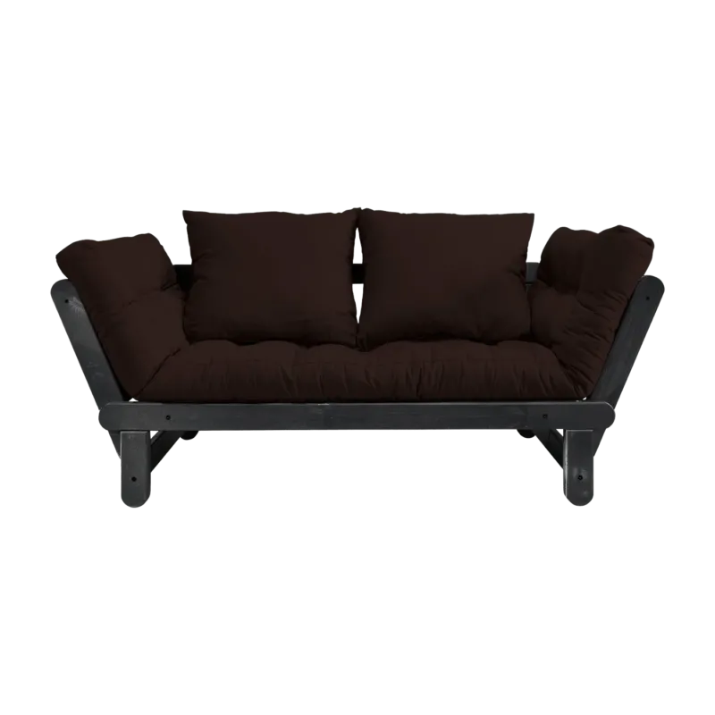 Canapé en bois noir convertible 2 places marron Beat - Karup Design - The Cool Republic