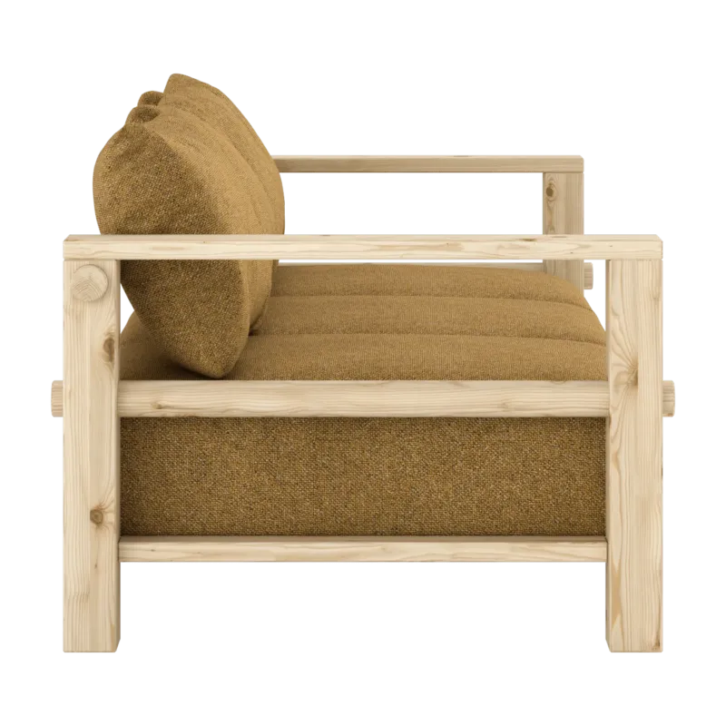 Canapé en pin et son futon golden ochre 94x225x82cm Bare - Karup Design - The Cool Republic