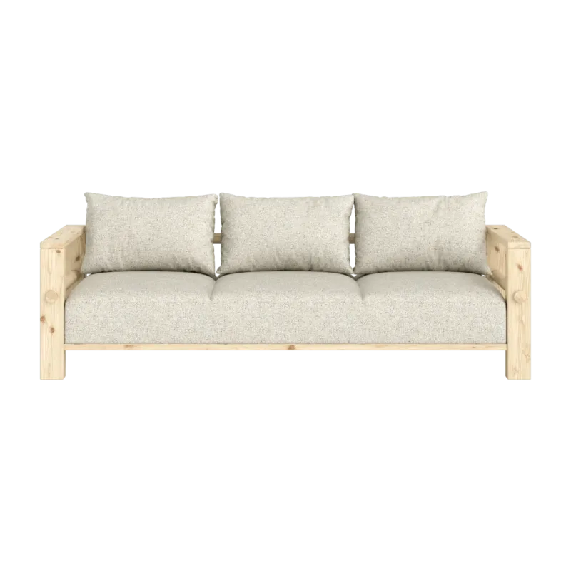 Canapé en pin et son futon soft chalk 94x225x82cm Bare - Karup Design - The Cool Republic