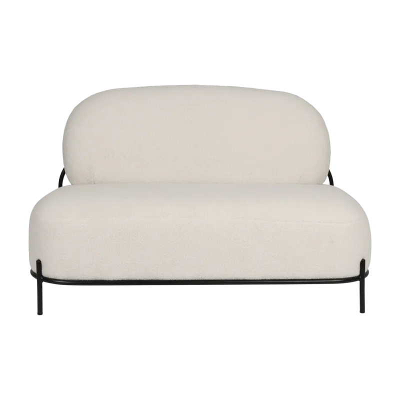 Canapé en tissu bouclé beige 71,5x125cm Holly - The Cool Republic - The Cool Republic