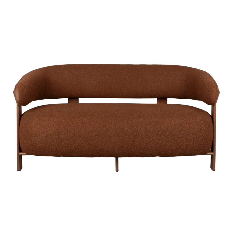Canapé en tissu bouclette marron et métal marron 135,5cm Sora - The Cool Republic - The Cool Republic