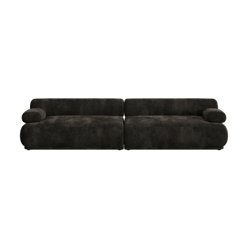 Canapé en tissu marron foncé 3 places Rembrandt - Zuiver - The Cool Republic