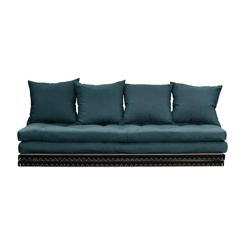 Canapé-futon bleu pétrole en coton Chico Sofa - Karup Design - The Cool Republic