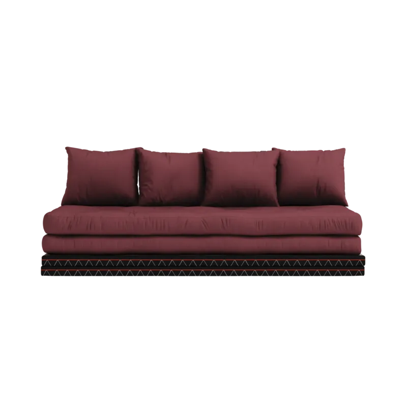 Canapé-lit avec 2 tatami et matelas bordeaux 80x200cm Chico - Karup Design - The Cool Republic