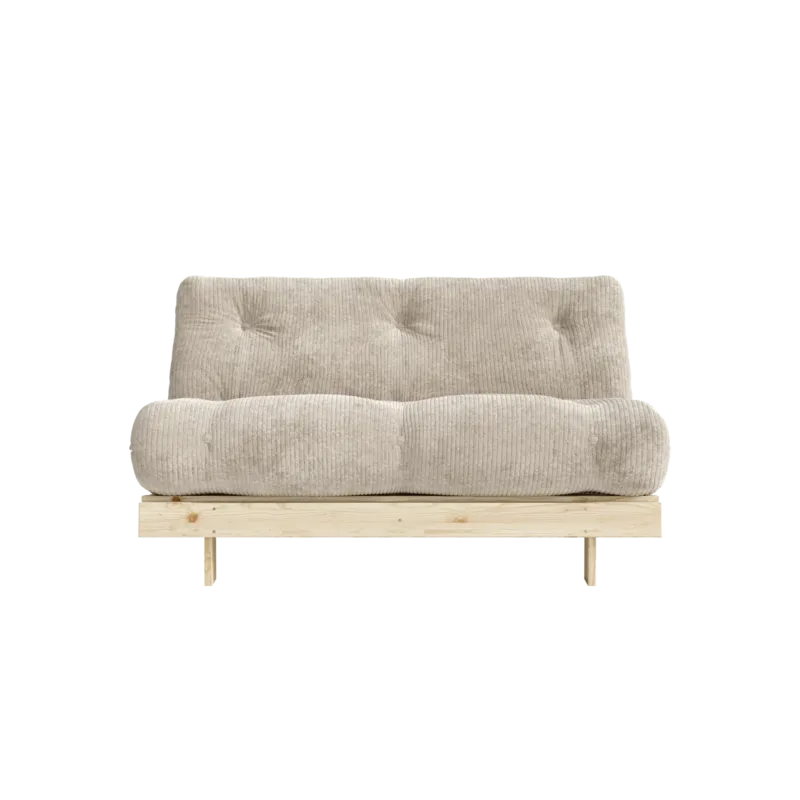 Canapé-lit en pin massif avec matelas beige 140x200cm Roots - Karup - The Cool Republic