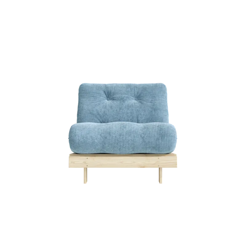 Canapé-lit en pin massif avec matelas bleu 90x200cm Roots - Karup - The Cool Republic