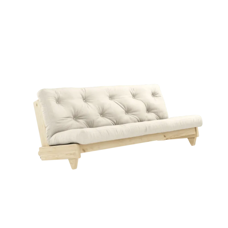 Canapé-lit en pin massif avec matelas en lin 140x200cm Fresh - Karup Design - The Cool Republic
