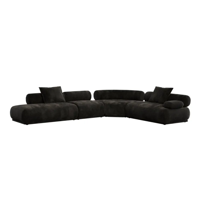 Canapé modulable côté droit en tissu marron foncé 7,5 places Rembrandt - Zuiver - The Cool Republic