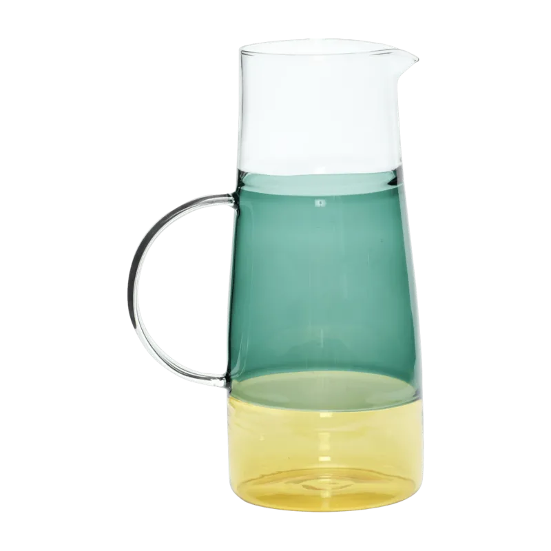 Carafe à limonade en verre couleur verte Jug - Hübsch - The Cool Republic