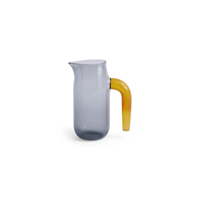 Carafe en verre gris charbon et orange 10 x 10 x 20 cm Jug - HAY - The Cool Republic