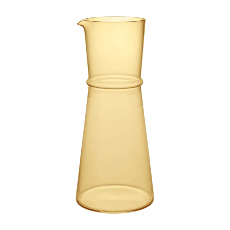 Carafe en verre recyclé jaune 11x25cm Boya - Ferm living - The Cool Republic