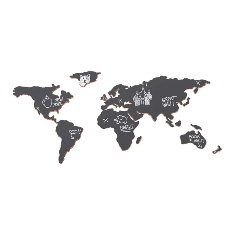 Carte du monde murale en ardoise 100x45,5cm - Lukies of London - The Cool Republic