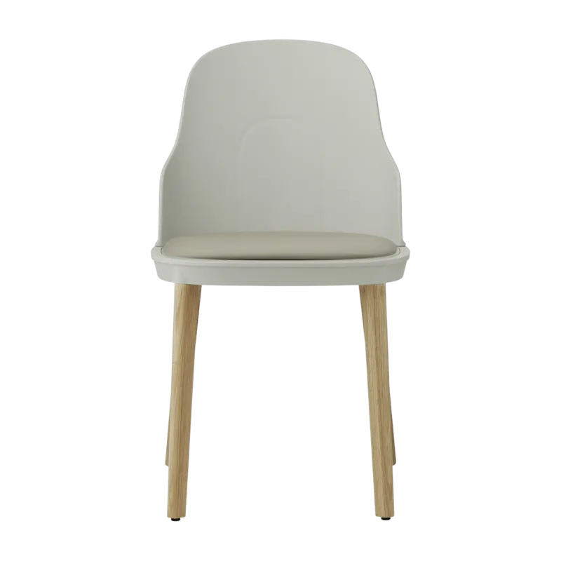 Chaise à l'assise en cuir gris chaud et au pietement en chêne Allez Warm Grey - Normann Copenhagen - The Cool Republic